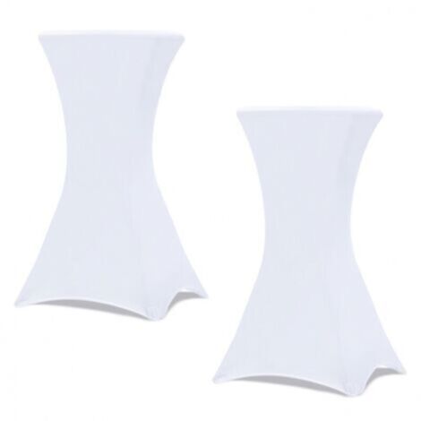 Lot de 2 housses blanches pour table haute pliante 110 CM