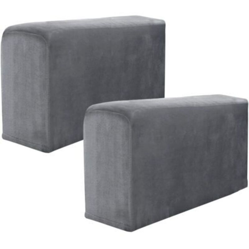 Lot de 2 housses d'accoudoirs, housses d'accoudoirs extensibles en élasthanne antidérapant en polyester pour fauteuil, canapé, fauteuil inclinable
