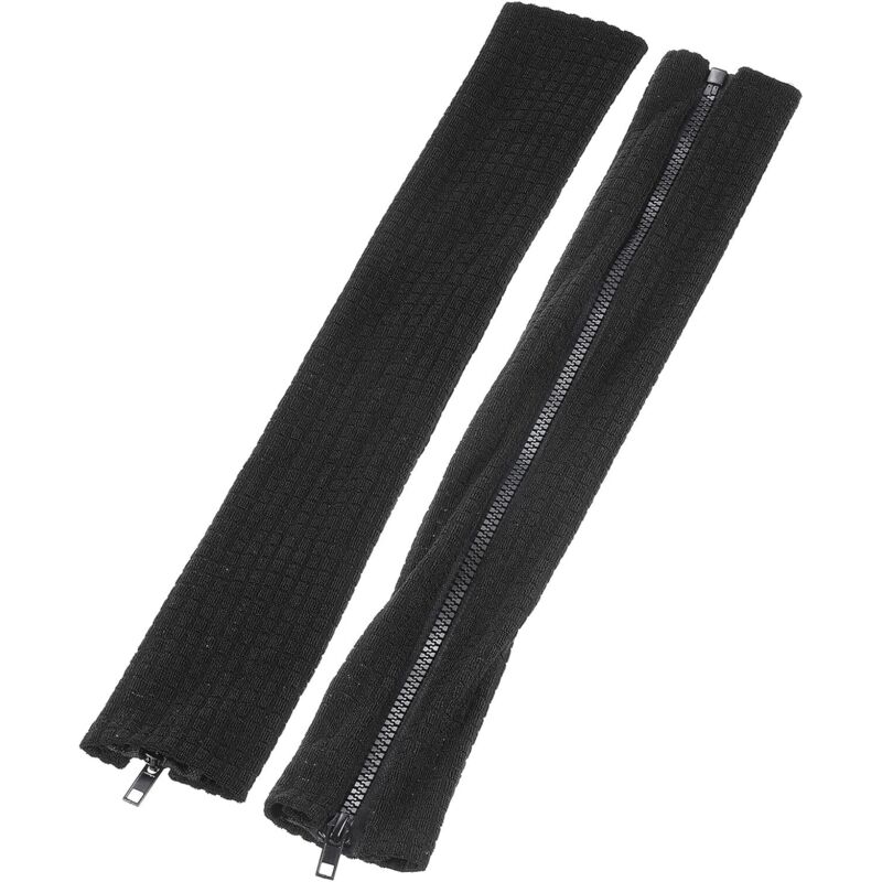 Lot de 2 housses d'accoudoirs pour chaise de bureau, extensibles, résistantes à l'eau, avec fermeture éclair, noires