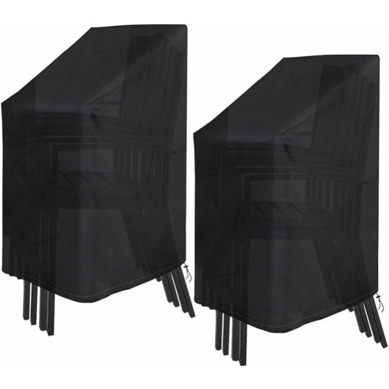 Lot de 2 housses de chaise de jardin, housse de meubles de jardin en tissu Oxford imperméable avec sac à boucle à cordon Housse de fauteuil de jardin