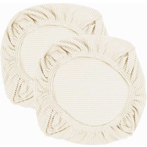 Lot de 2 housses de chaise élastiques en élasthanne - Lavables - Pour chaise de bureau, salle à manger, bar, mariage - Beige