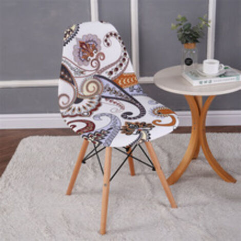 Lot de 2 housses de chaise extensibles motif coquillage, housse de chaise moderne imprimée antidérapante et anti-poussière