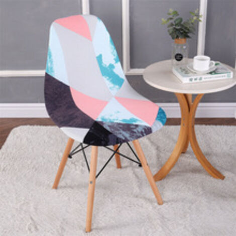 Lot de 2 housses de chaise extensibles motif coquillage, housse de chaise moderne imprimée antidérapante et anti-poussière