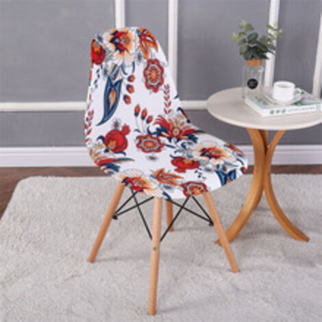Lot de 2 housses de chaise extensibles motif coquillage, housse de chaise moderne imprimée antidérapante et anti-poussière