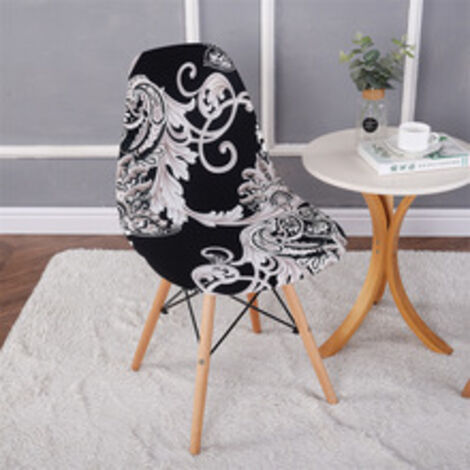 Lot de 2 housses de chaise extensibles motif coquillage, housse de chaise moderne imprimée antidérapante et anti-poussière