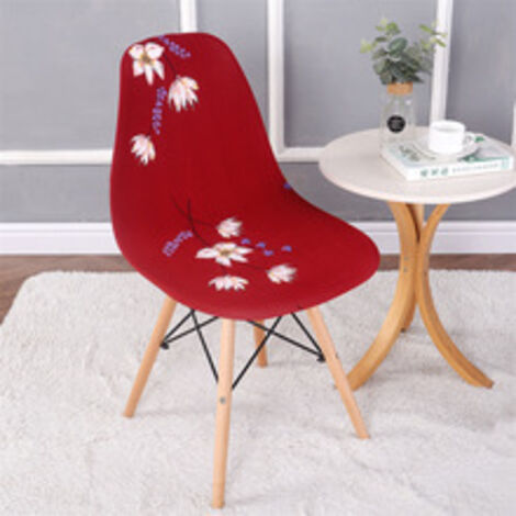 Lot de 2 housses de chaise extensibles motif coquillage, housse de chaise moderne imprimée antidérapante et anti-poussière