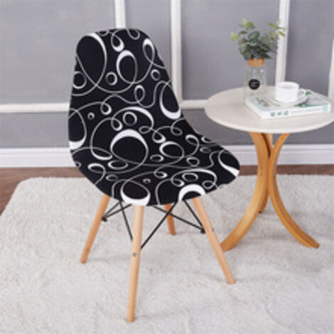 Lot de 2 housses de chaise extensibles motif coquillage, housse de chaise moderne imprimée antidérapante et anti-poussière