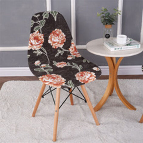Lot de 2 housses de chaise extensibles motif coquillage, housse de chaise moderne imprimée antidérapante et anti-poussière