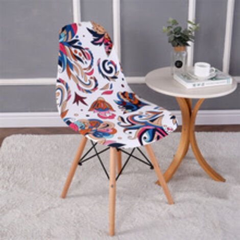 Lot de 2 housses de chaise extensibles motif coquillage, housse de chaise moderne imprimée antidérapante et anti-poussière