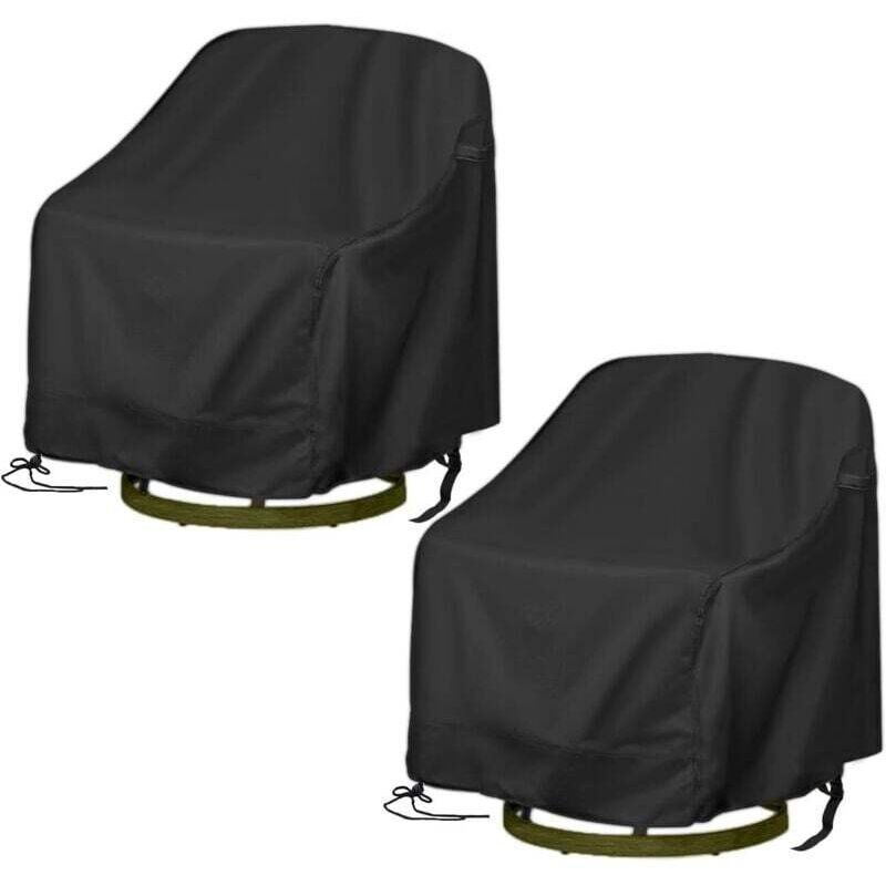 Lot de 2 housses de chaise longue pivotantes d'extérieur 420D imperméables et résistantes pour meubles d'extérieur, chaise longue pivotante