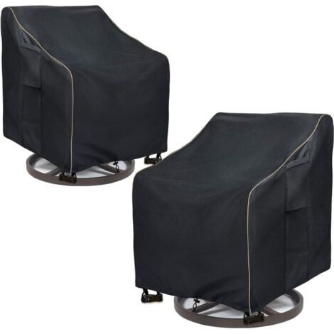 Lot de 2 Housses de Chaise Longue pivotantes, imperméables et résistantes, Housses de Chaise à Bascule pour Meubles d'extérieur (76 x 87 x 98 cm)
