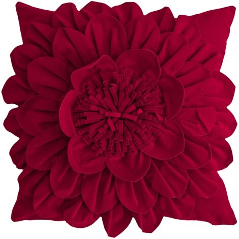 Lot de 2 housses de coussin de Noël, fleurs rouge et vert 48×48cm, pour canapé, hôtel, gîte et voiture