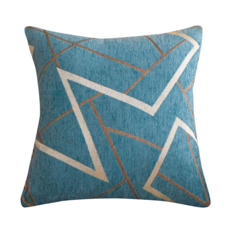 Lot de 2 housses de coussin en chenille, bleu clair, 45 × 45 cm, modèle rayé