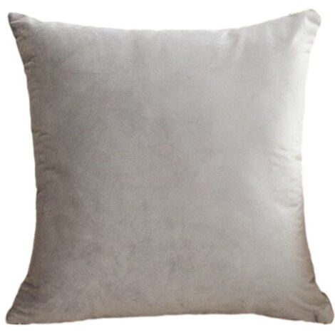 Lot de 2 housses de coussin en velours – Gris – Dimensions 45 × 45 cm
