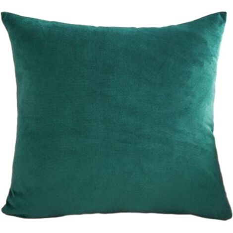 Lot de 2 housses de coussin en velours – Vert foncé – Dimensions 45 × 45 cm