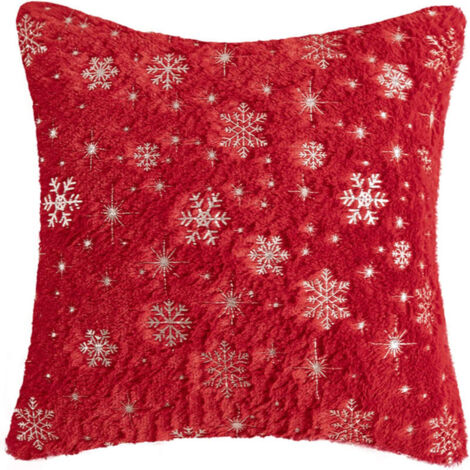 Lot de 2 housses de coussin Noël, super douces, pelucheuses, 43x43 cm, pour canapé, salon, chambre.