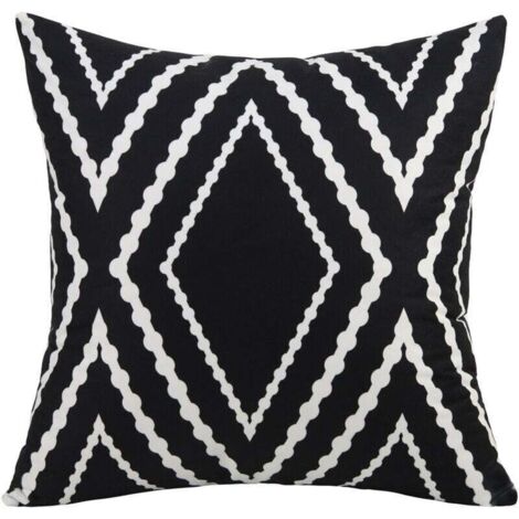 Lot de 2 Housses de Coussins en Décoratif Canapé Taie d'oreiller Motif Géométrique Rayures Housse Coussin Noir et Blanc Moderne Taie d'oreiller Decoration Maison Salon Chambre pour Canapé 45x45