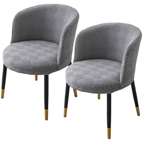 Lot de 2 housses de fauteuil rondes à dossier incurvé, extensibles et douces, style moderne milieu du siècle, pour la cuisine ou le salon.