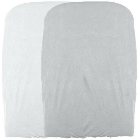 Lot de 2 housses de matelas a langer - Blanc / Perle - 50 X 75 cm