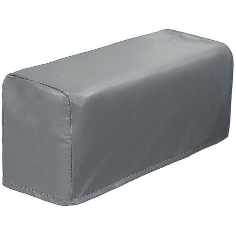 Lot de 2 housses de protection extensibles et imperméables en similicuir gris pour accoudoirs de canapé et fauteuil.