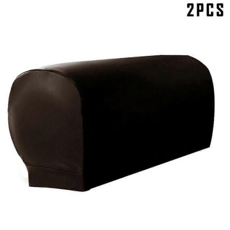 Lot de 2 housses de protection extensibles et imperméables en similicuir pour accoudoirs de canapé et fauteuil.