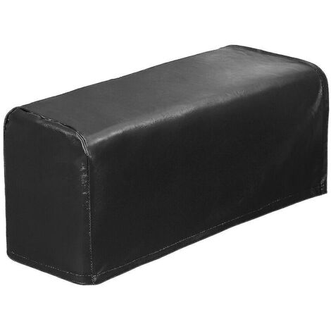 Lot de 2 housses de protection extensibles et imperméables en similicuir pour accoudoirs de canapé et fauteuil, couleur noire.