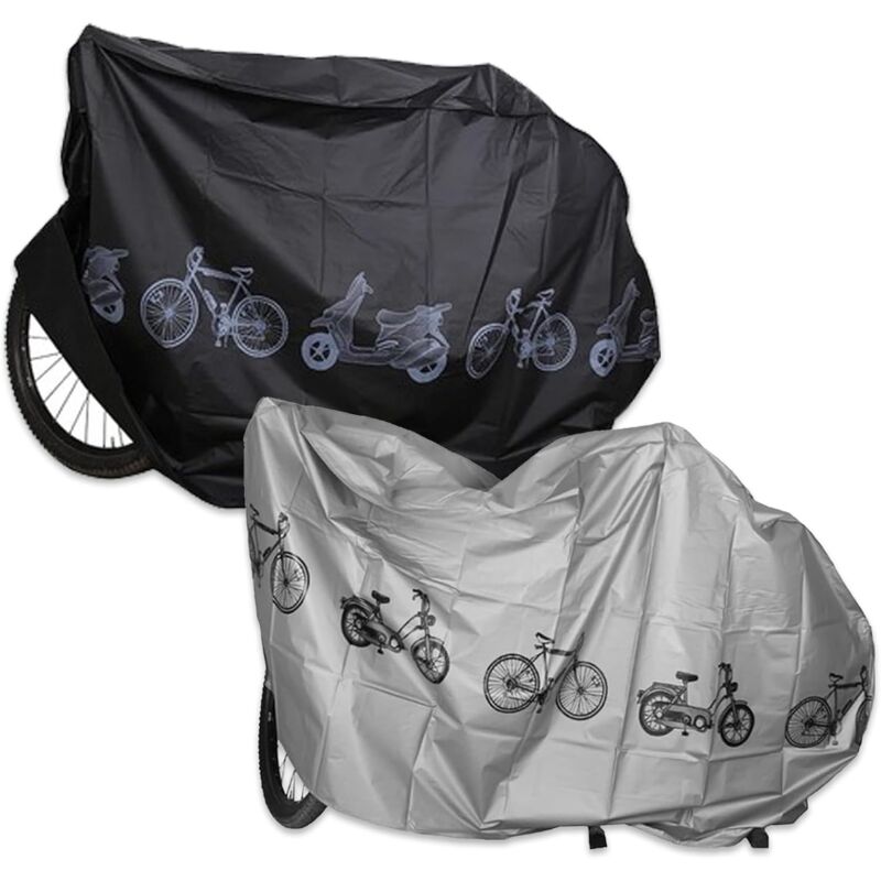 Lot de 2 Housses de Protection Imperméables pour Vélo - Anti-poussière, Anti-UV, Bâche Étanche Contre la Pluie