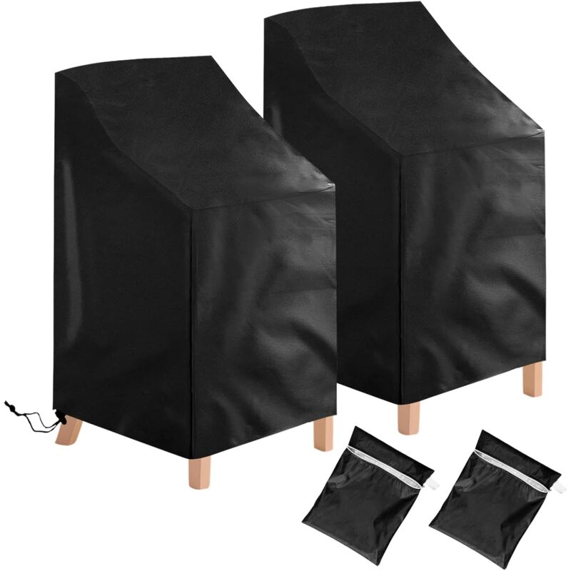 Lot de 2 Housse chaise jardin protection pour chaises de jardin - Imperméables, coupe-vent, résistantes aux uv - En polyester Oxford - Pour chaises