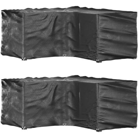 Lot de 2 Housses de salon,Housses Protection Table et Chaise de mobilier Jardin en forme de L12 œillets -YZ826147