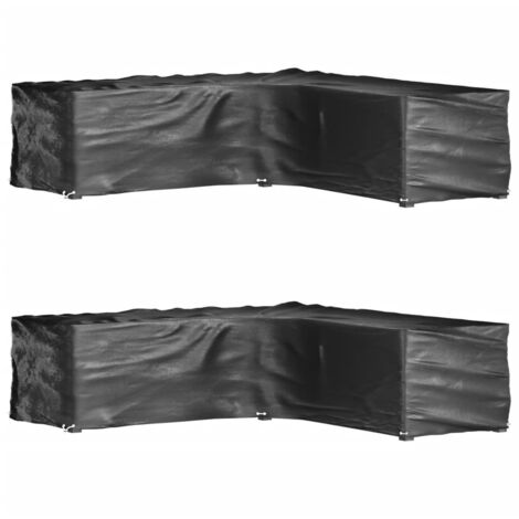 Lot de 2 Housses de salon,Housses Protection Table et Chaise de mobilier Jardin en forme de L16 œillets -YZ625687