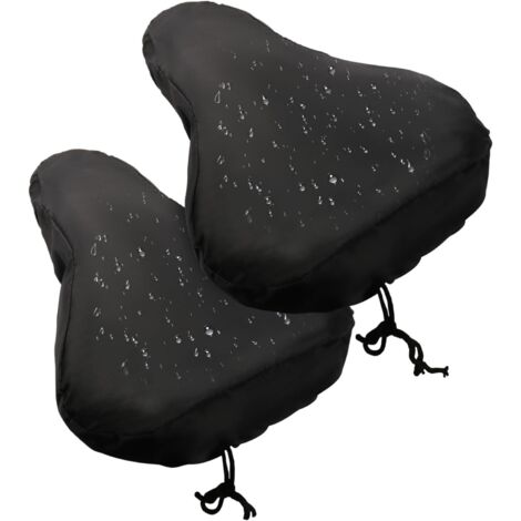 Lot de 2 housses de selle de vélo imperméables - Housse de selle à cordon de serrage protégeant de la pluie et de la poussière - Housse de selle universelle pour une utilisation intérieure et extérieu