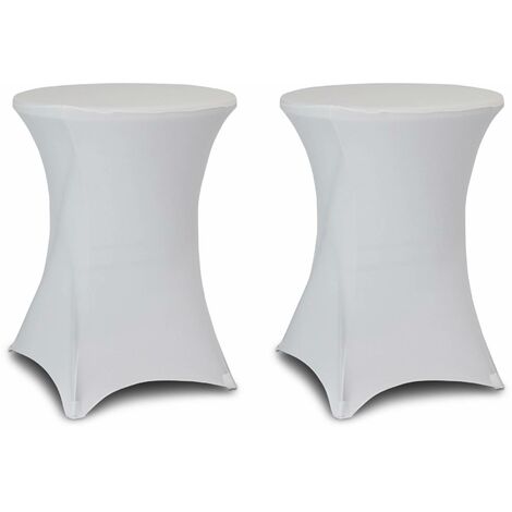 Lot de 2 housses – GALA – Housses pour mange-debout Ø80cm. polyester. blanc