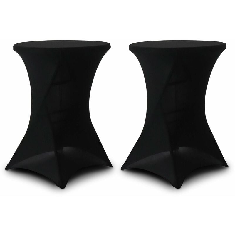 Lot de 2 housses – gala – Housses pour mange-debout Ø80cm. polyester. noir