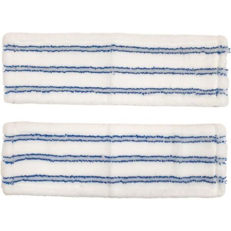 Lot de 2 housses plates en microfibre pour grattage, dimensions 44 cm x 14 cm, pour balai combiné professionnel