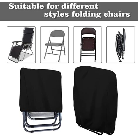 Lot de 2 housses pliables pour transats, coupe-vent, anti-UV et imperméables, avec sac de transport - 71 x 20 cm / 34 x 110 cm, noir