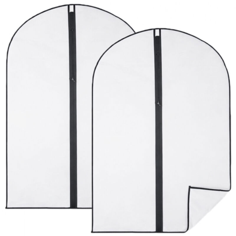 Lot de 2 housses pour vêtements à suspendre avec zip - 60 x 100 cm - Opaque - Vivezen