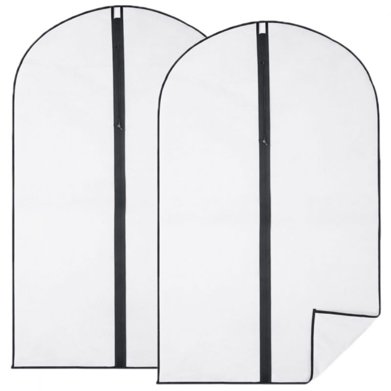 Lot de 2 housses pour vêtements à suspendre avec zip - 60 x 120 cm - Opaque - Vivezen