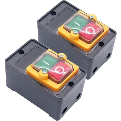 Lot de 2 interrupteurs à bouton-poussoir KAO-5 étanches marche/arrêt 10 A AC 380 V