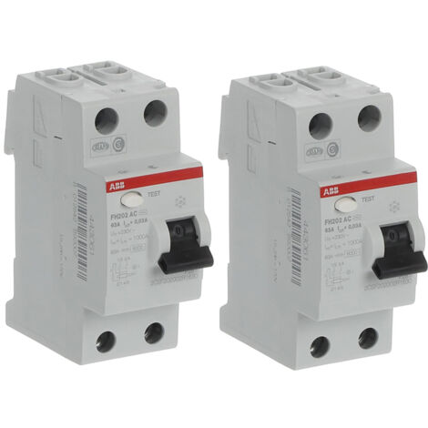 Lot de 2 Interrupteurs différentiels  à vis raccordement 63A 30mA Type AC - ABB