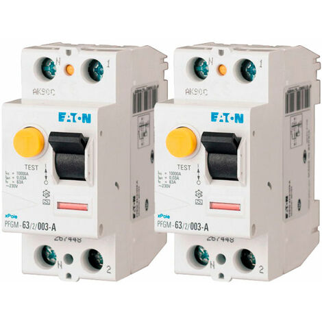 Lot de 2 interrupteurs différentiels PFGM, 2x63A 30mA type AC - EATON