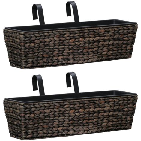 Lot de 2 Jardinières Bac A Fleur  Jacinthe d'eau Marron 22291