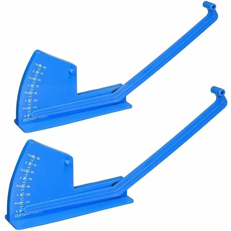 Lot de 2 jauges de nivellement pour tondeuse à gazon - Jauge de profondeur - Outil de toilettage de pelouse - Bleu