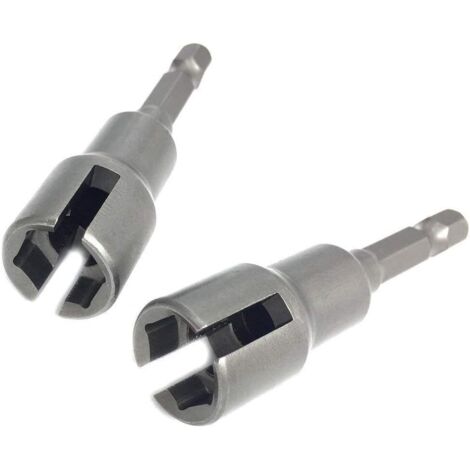 (Lot de 2) Jeu d'embouts pour écrous à ailettes, douilles pour perceuse, clés à douille, outils pour écrous et vis à tête hexagonale de 1/4 pouce.