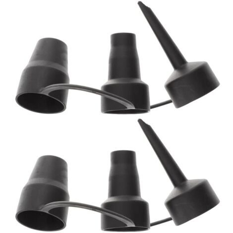 Lot de 2 Jeux de Pompe à air électrique Adaptateur Pompe à air 3 Tailles Pompe à air Buses de Rechange Adaptateur Portable Noir