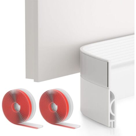 Lot De 2 Joints De Porte Autocollants - Boudin De Porte Et Joints De Porte - Contre Les Courants D'air Et Les Insectes - Pour Isolation Phonique - 100 Cm - Blanc