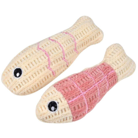 Lot de 2 Jouets Poisson pour Chat "Boho Cat" 12cm Bois de Rose