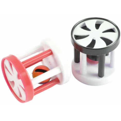 Lot de 2 Jouets pour Chat "Cage avec Grelot" 4cm Rouge