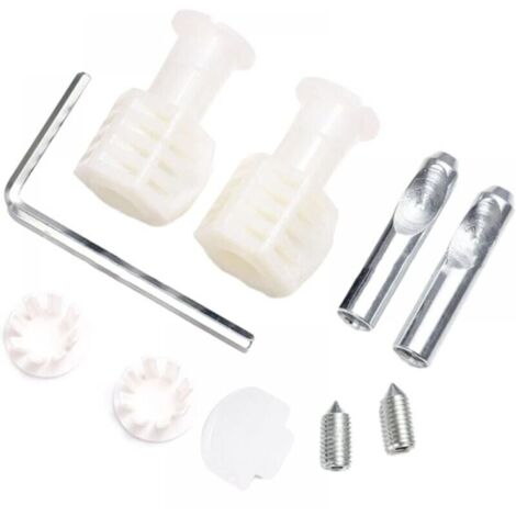 Lot de 2 kits de boulons de fixation pour toilettes suspendues au mur Blanc