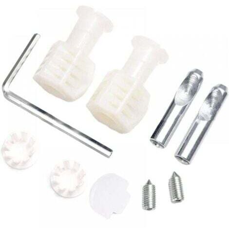 Lot de 2 kits de boulons de fixation pour toilettes suspendues au mur Blanc