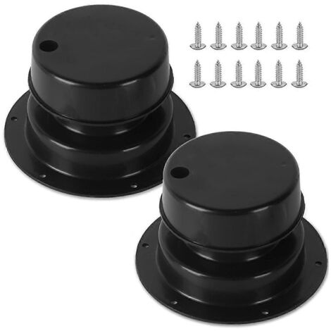 Lot de 2 kits de couvercles de ventilation de toit pour camping-car et caravane, noir.
